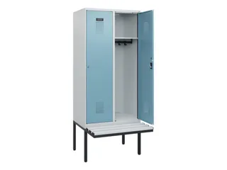 locker met bank,HxBxD 1950x800x815mm,2vak,vak B 400mm,cilinderslot - 1