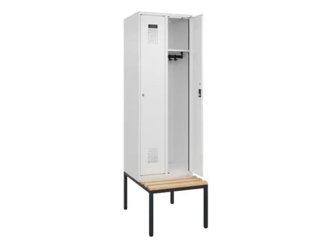 locker met bank,HxBxD 2120x600x815mm,2vak,vak B 300mm,cilinderslot