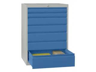 ladekast HxBxD 1000x715x600mm 7laden slot RAL7035 front RAL5012 - 2