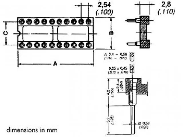 40P Dil Ic Voet, 600MIL, Tulp-Type