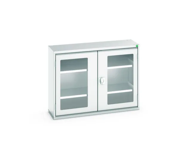 vitrinekast 800x1050x350mm 2xStalen bodem romp RAL7035 front RAL7035