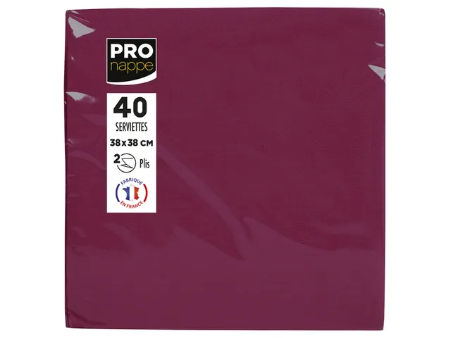 Servet Pronappe 1/4 vouw 2-laags 380x380mm 40 vel bordeauxrood