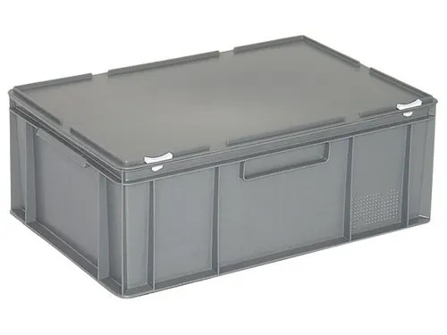 Euronorm Stapelkrat Pe Hxlxb 230X600X400Mm 43L Met Deksel Grijs