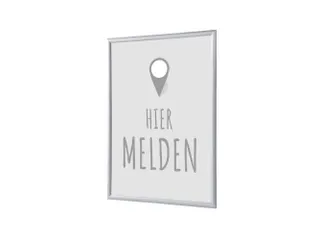 Kliklijst A1 complete set met print "Hier melden" Grijs - 1