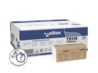 Handdoek Celtex Hydrosol V-vouw 3-laags wit doos 15 pak a 170 vel - 2