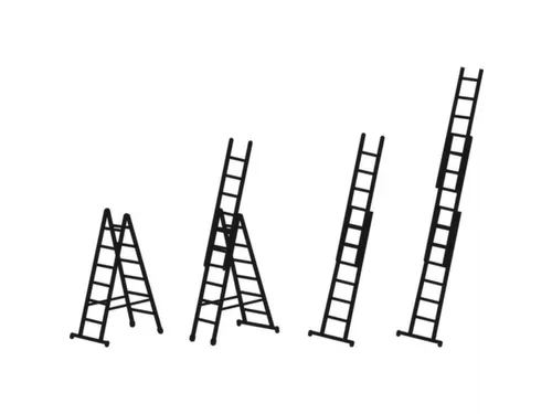 multifunctionele telescoopladder,3x10,sporten,balk L 2,98-6,65m