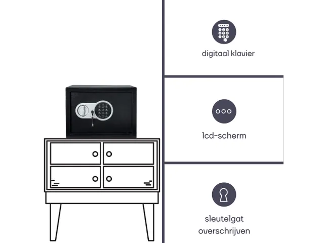 Elektronische Kluis 30x38x30cm 27 Liter
