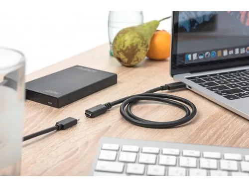 USB Type-C verlengkabel Type C St/Bu 2m 3A 480MB Versie 2.0 Zwart