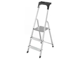 aluminium trapladder,eenzijdig,3treden,bordes geribbeld,stand H 0,61m