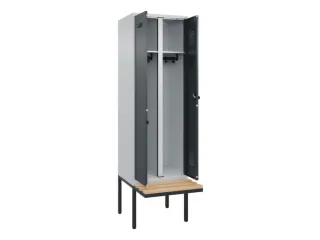 locker met bank,voor scheiding van kleding,HxBxD 2120x600x815mm,2vak - 1