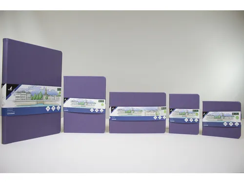 Schetsboek Kangaro A6 heather purple PU HC 80 vel 140gr roomwit met el