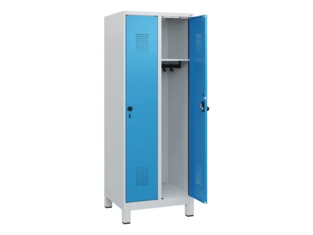 schoollocker,HxBxD 1630x600x500mm,2vak,vak B 300mm,draaigrendel,voeten