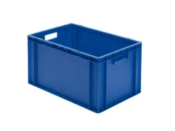 Euronorm-stapelbak 61l 320x600x400mm Wanden/bodem Gesloten Blauw