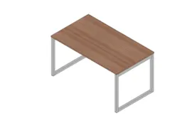 bureau,HxBxD 730x1400x800mm,blad canaletto-hout,sledeframe aluminium