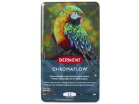 Derwent Chromaflow kleurpotloden assorti in blik 12 Stuks