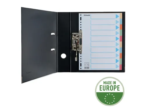 Tabbladen Esselte Premium A4 10-delig karton 23-rings assorti