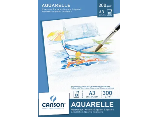 Aquarelpapier Canson Graduate Watercolour 20vel 250gr A3 natuurlijk wi