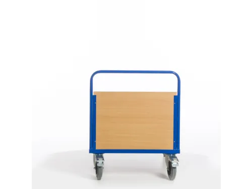 kopwandwagen,draagverm. 600kg,laadvl. LxB 1200x800mm,houtplaat,1wand
