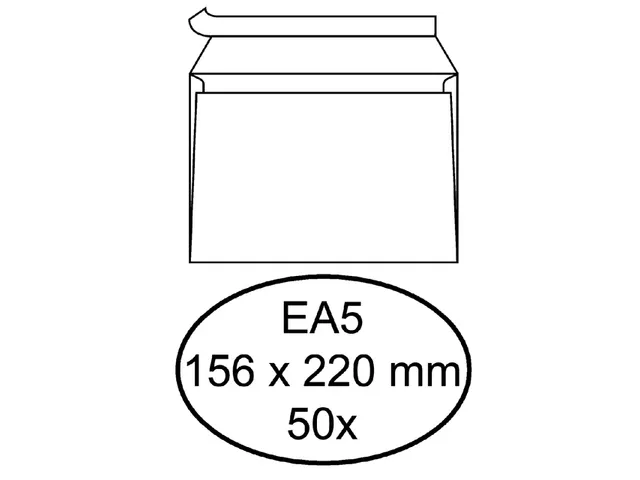 Envelop Hermes Bank Ea5 156x220mm 80gr 50st Wit Zelfklevend