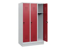schoollocker,HxBxD 1630x900x500mm,3vak,vak B 300mm,draaigrendel,sokkel