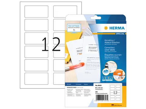 HERMA 9643 QR-code etiketten A4 80x40mm Wit 300 stuks