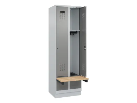 locker met bank,HxBxD 1950x600x815mm,2vak,vak B 300mm,cilinderslot