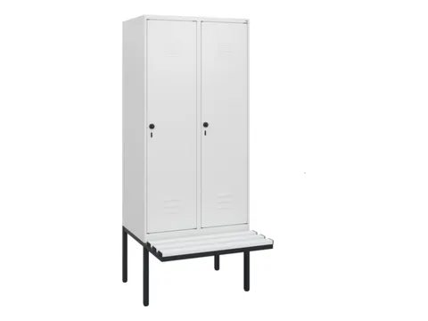 locker met bank,HxBxD 1950x800x815mm,2vak,vak B 400mm,draaigrendel