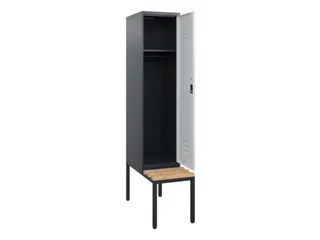 locker met bank,HxBxD 1950x400x815mm,1vak,vak B 400mm,draaigrendel - 2