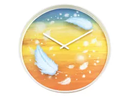 Wandklok Nextime dia 30cm multicolour kunststof Feathers