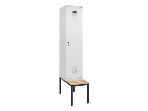 locker met bank,voor scheiding van kleding,HxBxD 2120x400x815mm,1vak