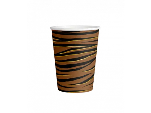 Wegwerp bekers Papier Cups Tiger Safari 8 stuks