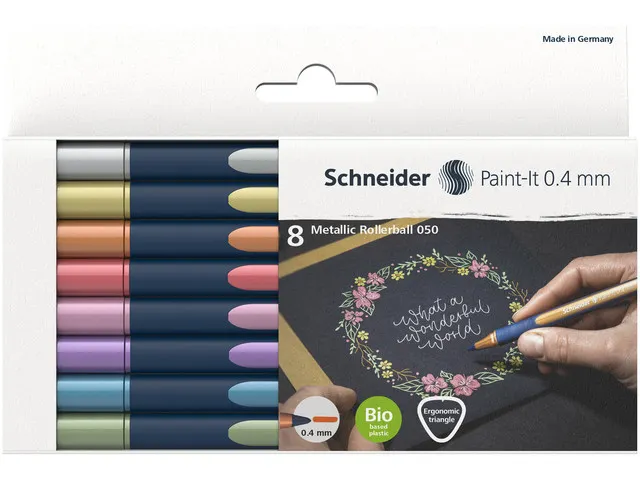 Metallic rollerball Schneider Paint-It 050 0.4mm etui 6+2 gratis