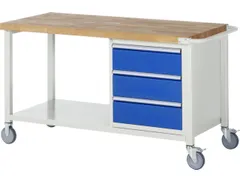 Werkbank Hxbxd 880x1500x700mm Beukenhouten Werkblad 3laden