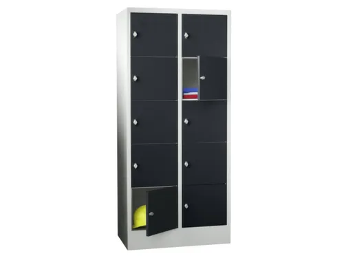 lockerkast,HxBxD 1850x800x500mm,2x5vakken,RAL7035,front RAL7016