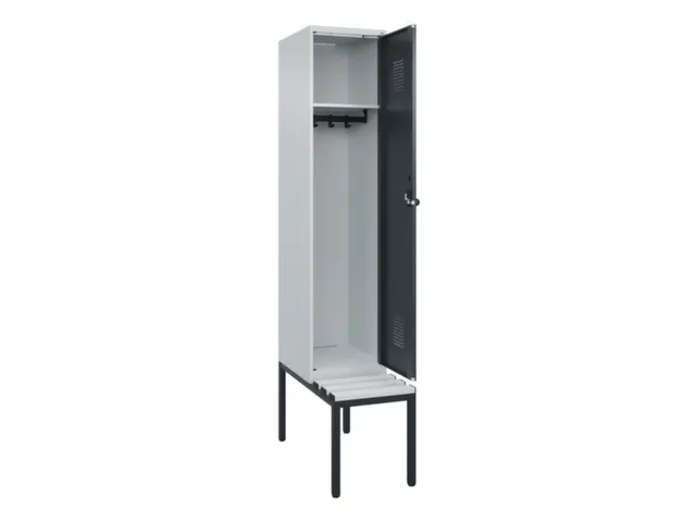 locker met bank,HxBxD 2120x400x815mm,1vak,vak B 400mm,draaigrendel