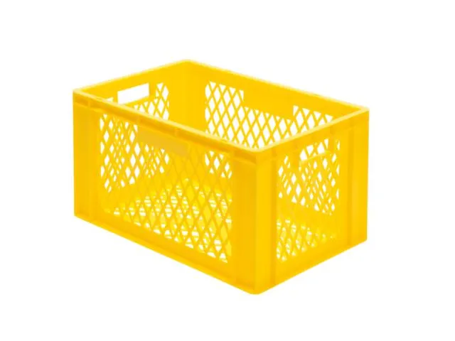 Euronorm-stapelbak 61l 320x600x400mm Wanden/bodem Opengewerkt Geel