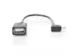 USB-adapter/converter OTG micro B/St - A/Bu 0,15m haaks zwart