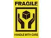 Etiket Geel Zwart Fragile Handle With Care 50.8x76.2mm Rol 200 Stuks