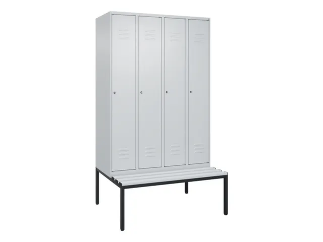Armoire vestiaire avec banc HxlxP 2120x1200x815mm 4compart.