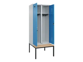 locker met bank,voor scheiding van kleding,HxBxD 2120x800x815mm,2vak - 1