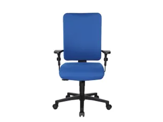 Bureaustoel,Synchroonmech.,M. Armleuningen,Zitting Stof Blauw - 1
