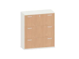 hangmappenkast 1150x1000x430mm 3hangmappenframes Wit + beuken - 1