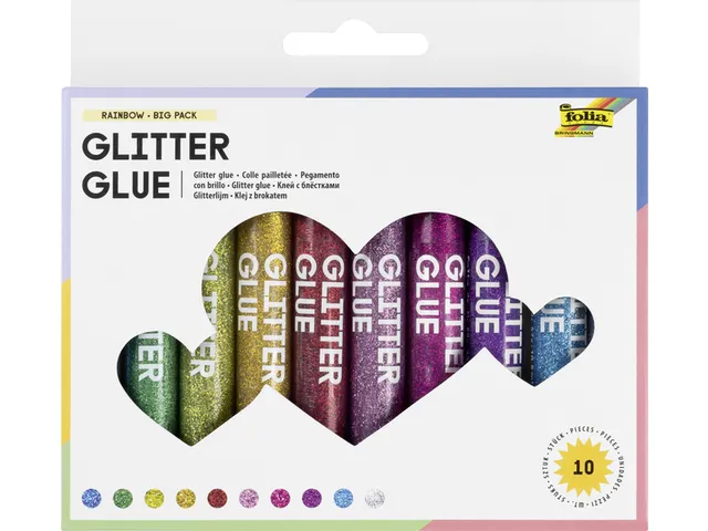 Glitterlijm Folia 9.5ml 10 kleuren