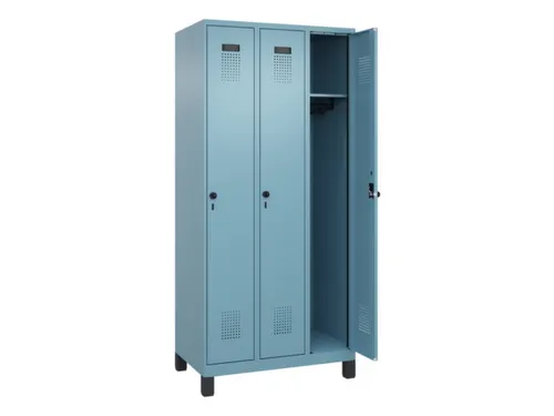 locker,HxBxD 1950x900x500mm,3vak,vak B 300mm,draaigrendel,voeten