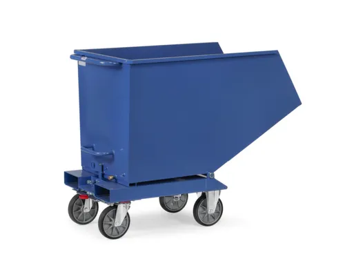 Bakwagen Met Wielen Met Vorksloffen Inhoud 400ltr Blauw Ral 5007