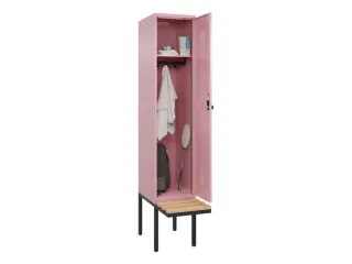 locker met bank,HxBxD 2120x400x815mm,1vak,vak B 400mm,draaigrendel - 1
