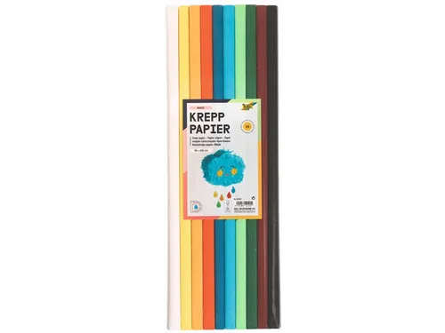 Crêpepapier Folia 50x200cm 10 rollen basiskleuren