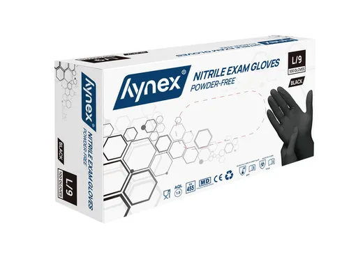 Handschoen Hynex Maat L nitril 100stuks zwart