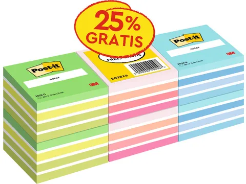 Post-it Notes kubus 6x 450 vel 76x76mm Promopack