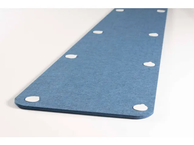 Akoestische PET-vilt trapezium stroken blauw 30x120cm 6 stuks